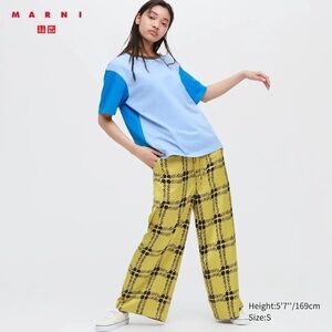 UNIQLO MARNI Drape Relaxed Wide Straight Pants Women Size XL
